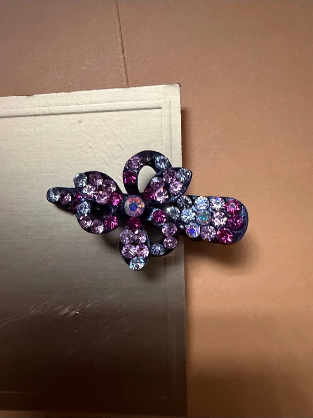 Rhinestone Butterfly and Flower Hair Clips - Teal & Pink